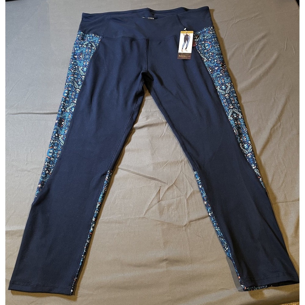 Z by Zobha Elevate Active High Waist Leggings XXL Black Iris Magic Night Paisley